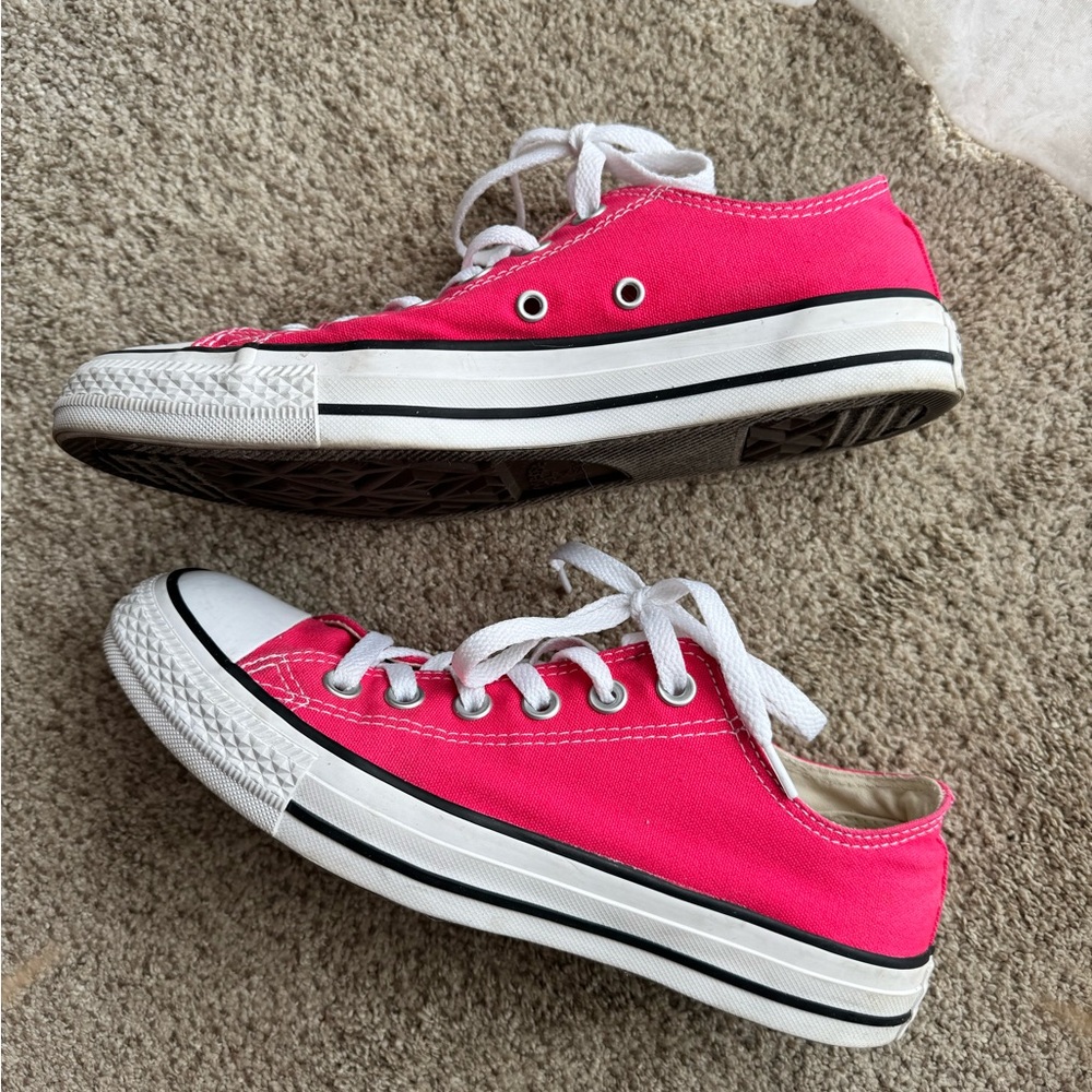 Converse Hot Pink Low-Top Sneakers - Picture 2 of 5